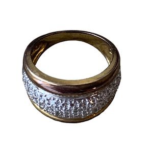 925 Paved Silver Rose Gold Plated Band Unisex Ring Mens Women’s Ring Jewelry